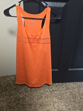 Ruby Ribbon Bright Orange Laser-Cut Racerback Tank